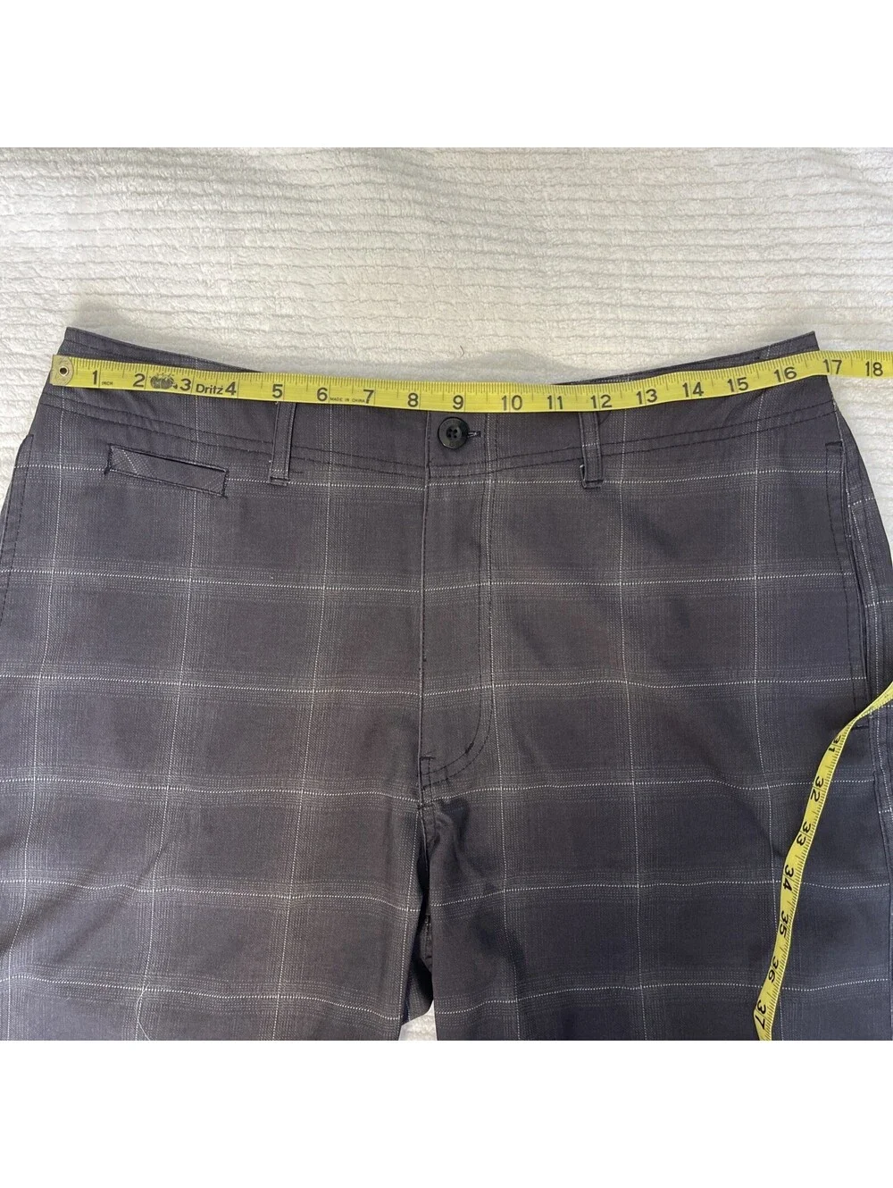 Ocean Current Men’s Charcoal Plaid Active Shorts Swim Shorts 32